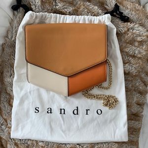Sandro Lou Leather Crossbody Bag